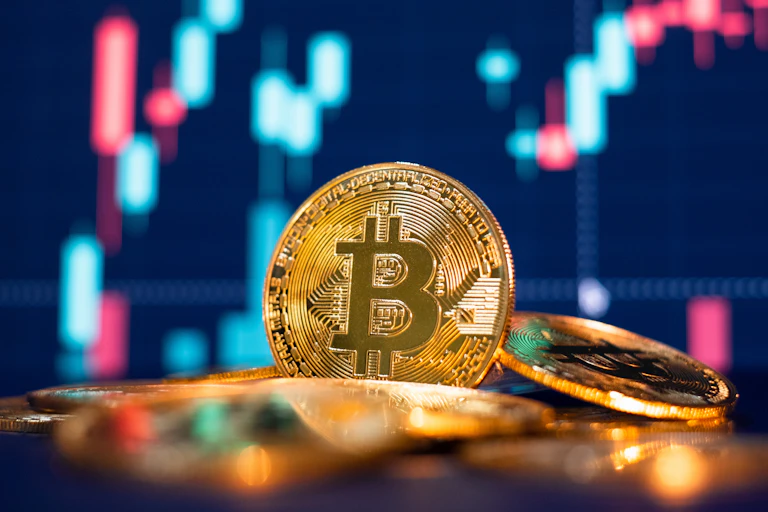 bitcoin depicted as golden coin