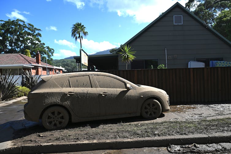 muddy car after flood