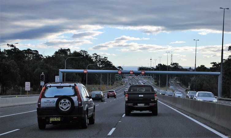 Cars on a motorway in Sydney