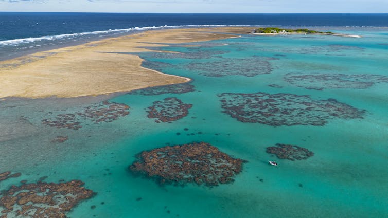 coral reef and lagoon, barrier reef