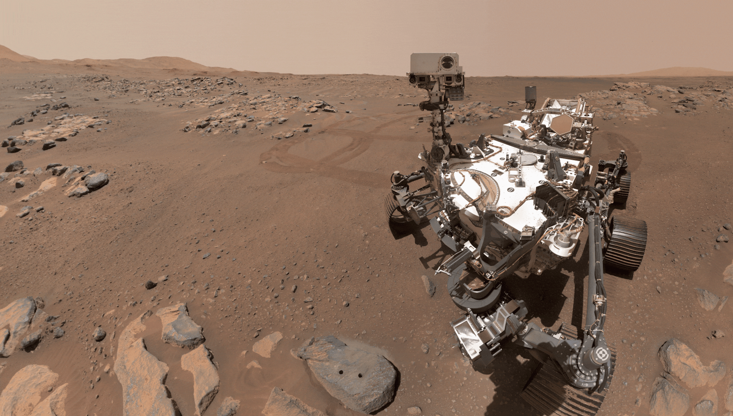 Perseverance rover taking a selfie on Mars.
