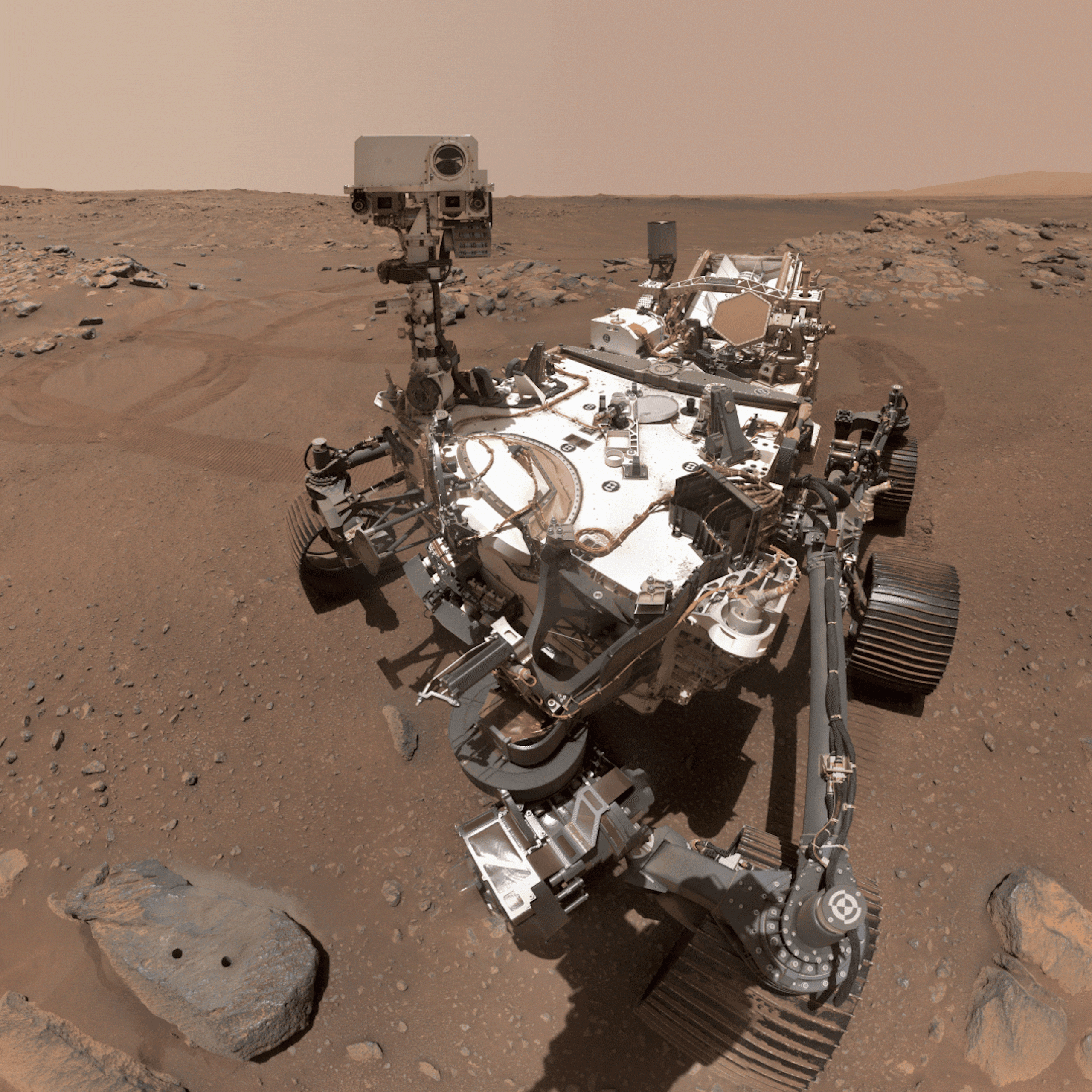 Perseverance rover taking a selfie on Mars.