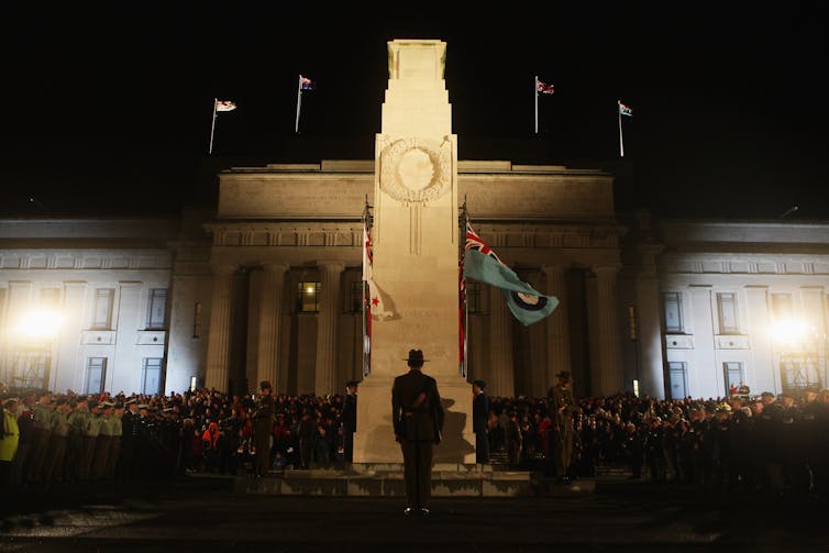 Dawn service at Auckland War Memorial Cenotaph