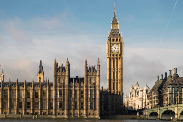 Photo of the Palace of Westminster taken from across the river