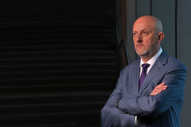 Australian Security Intelligence Organisation ASIO Director General Mike Burgess poses for a portrait ahead of his annual threat assessment speech at ASIO headquarters