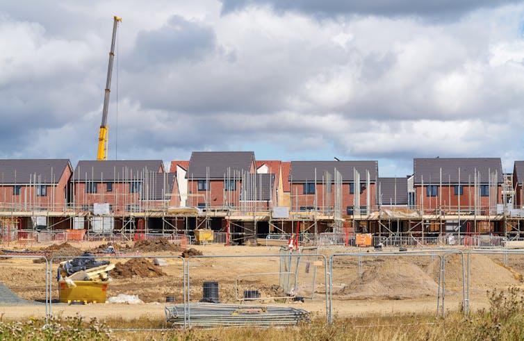 A new housing estate under construction