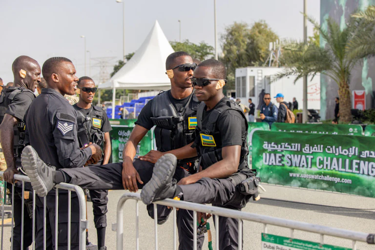 Members of a Rwanda military team.