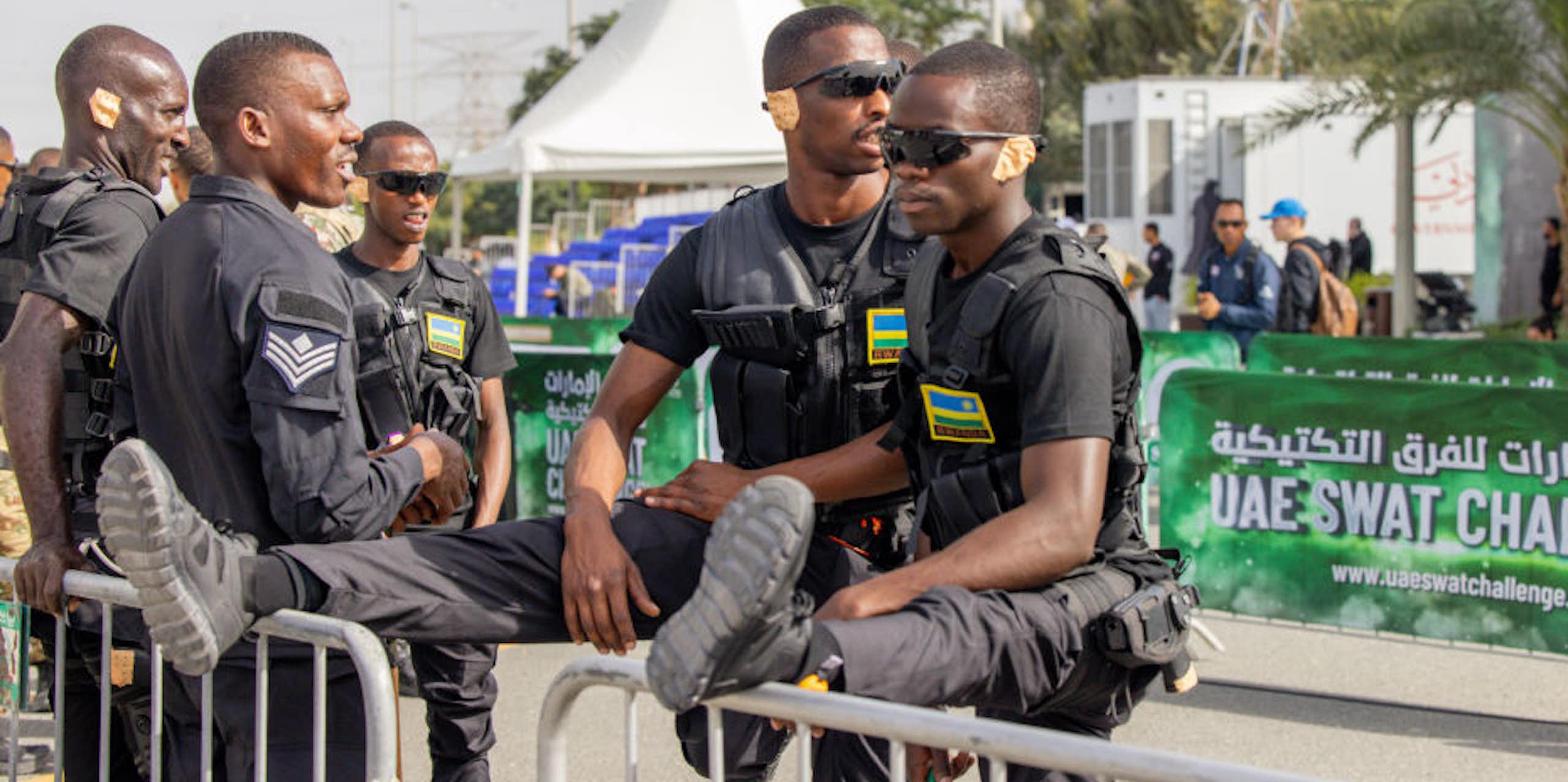 Members of a Rwanda military team.