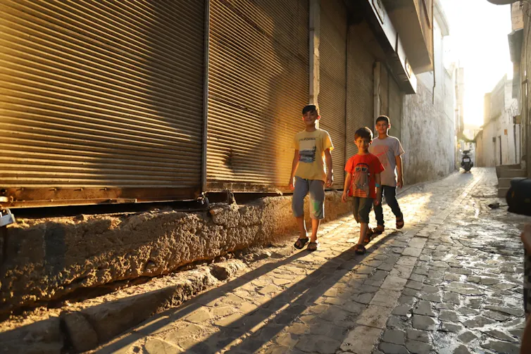 Syrian refugees living in Eyyübiye District in Urfa, Turkey. 2022.