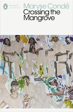Book cover featuring a painting of people sitting around.