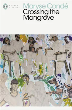 Book cover featuring a painting of people sitting around.