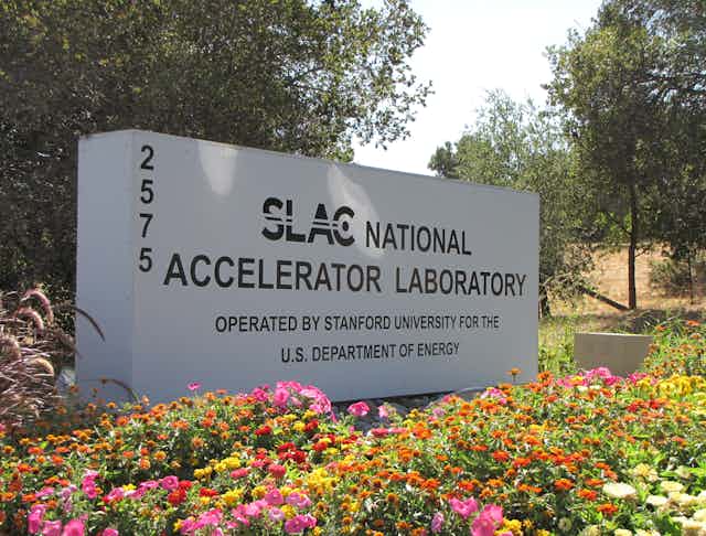 L'entrée du laboratoire national de l'accélérateur Slac à l'université de Stanford. 