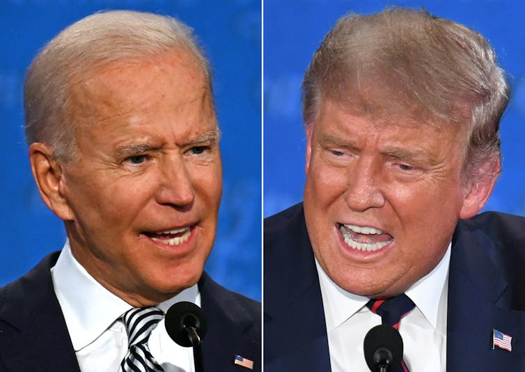 Two men talking, in side-by-side headshots.