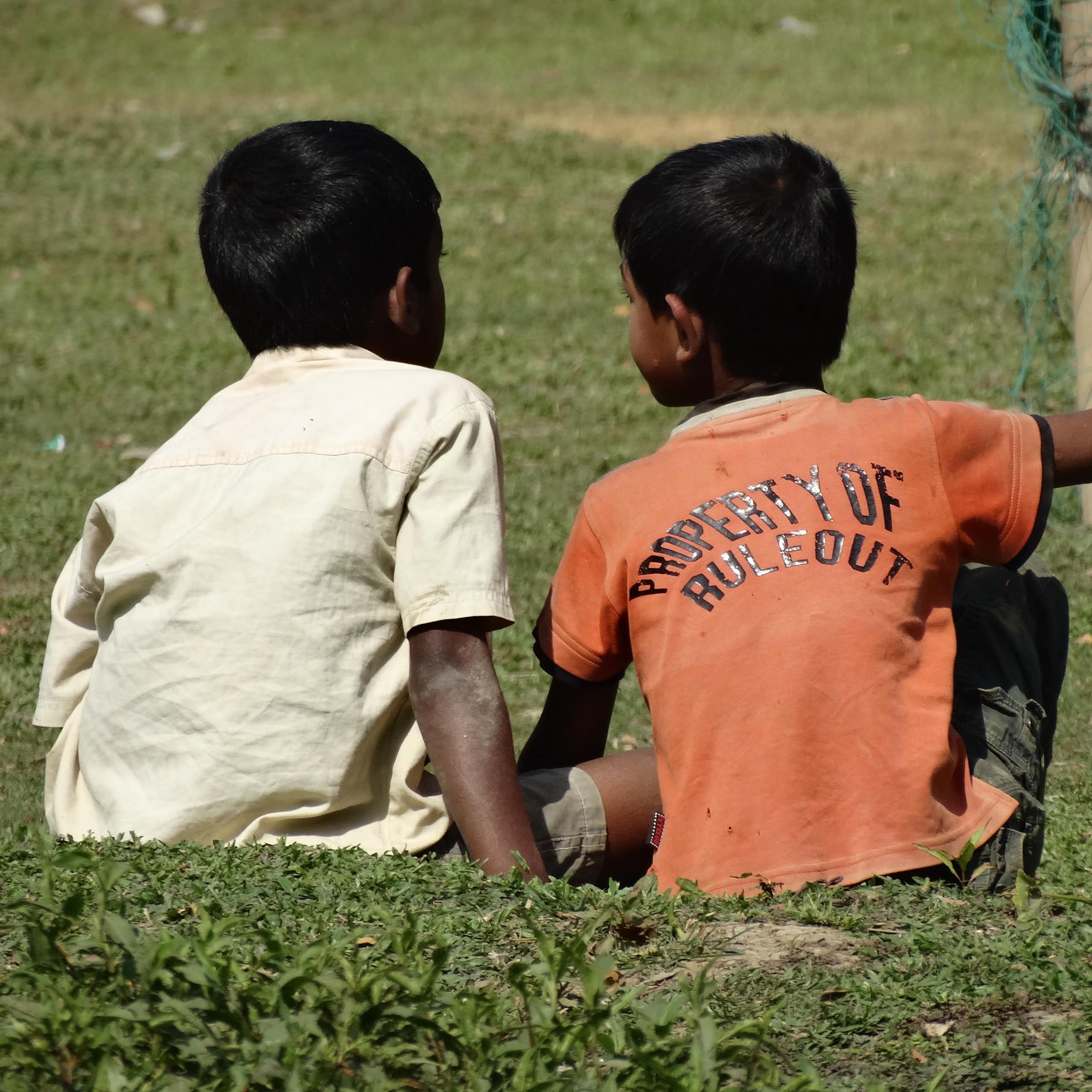 Boys in a field in Sylhet, Bangladesh 8 March 2014.