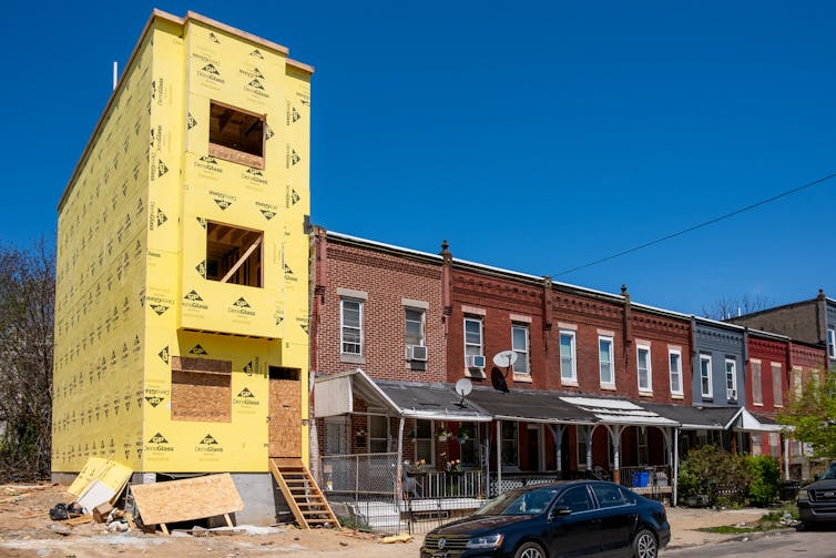 A new development with row houses has been built in the Belmont neighborhood of West Philadelphia.
