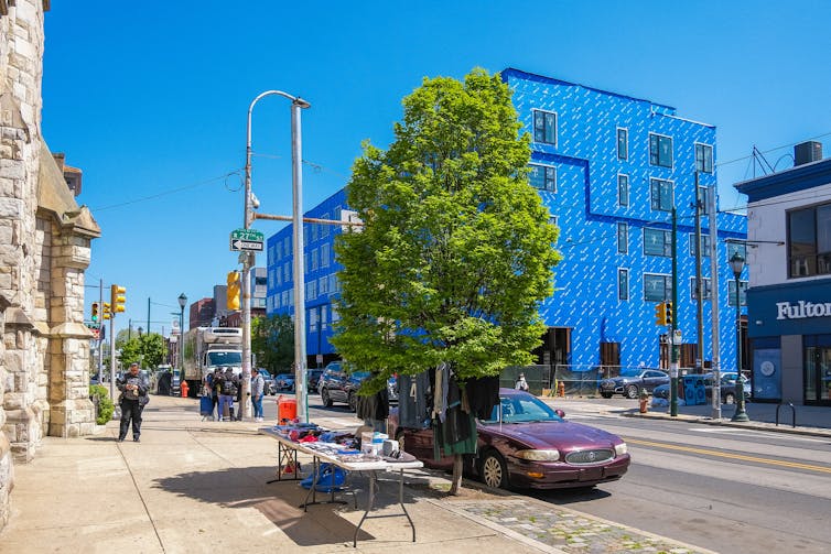 A large building under construction at 27th and Girard in Brewerytown, Philadelphia