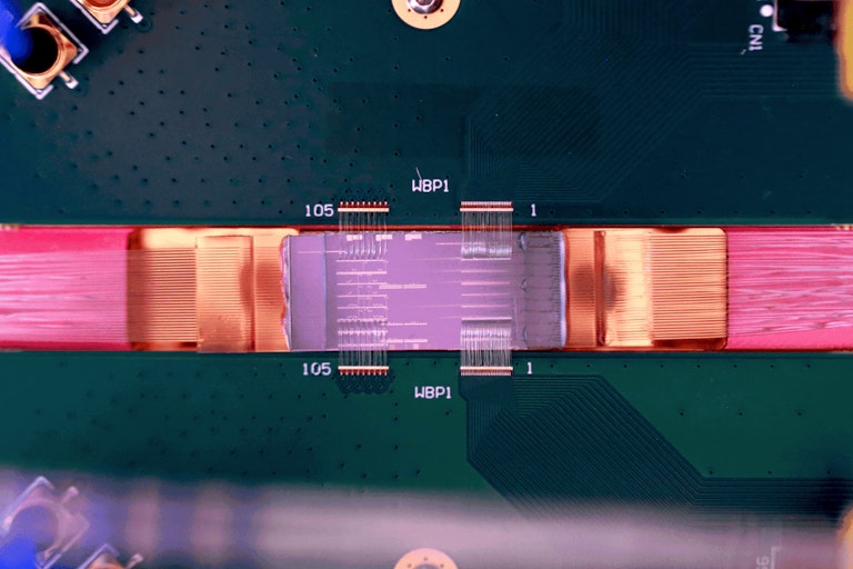 Closeup photo of a chip on a circuit board