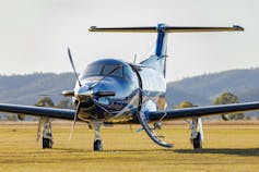 A turboprop plane parked in Queensland