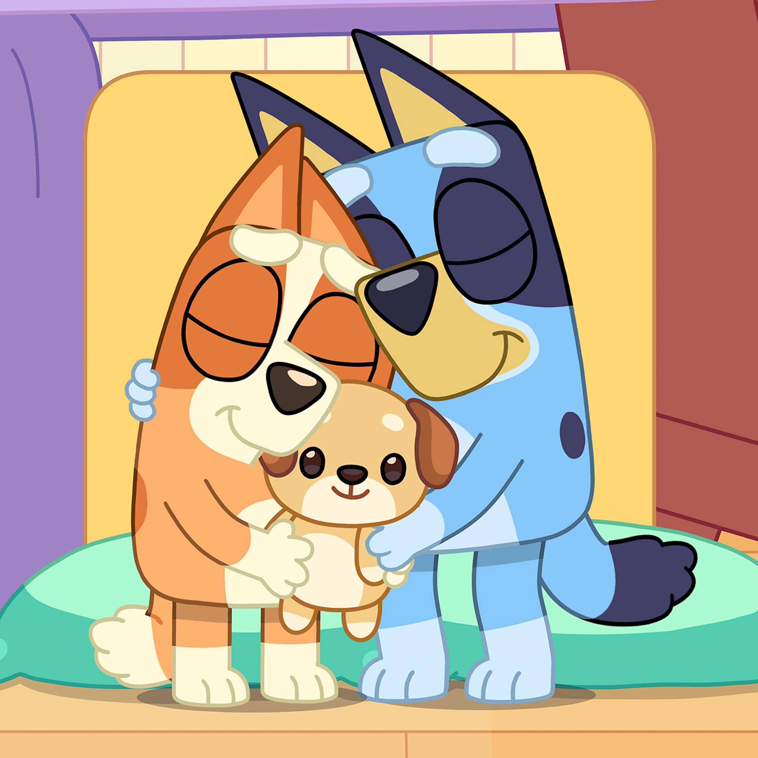 A still from the animated ABC show Bluey.