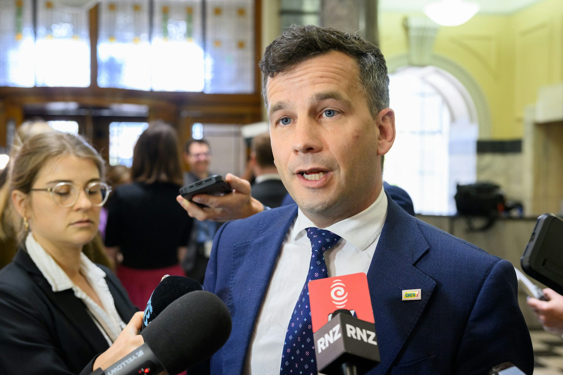 David Seymour speaking to media