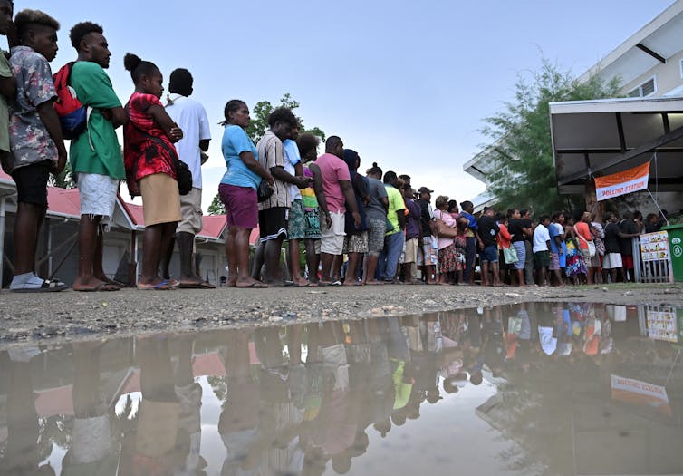 Voters at a Honiara polling station.