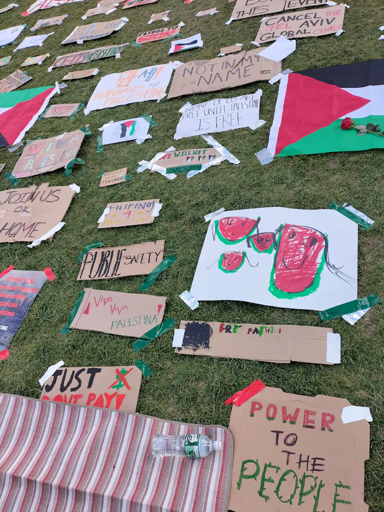 Placards at Columbia University Encampment