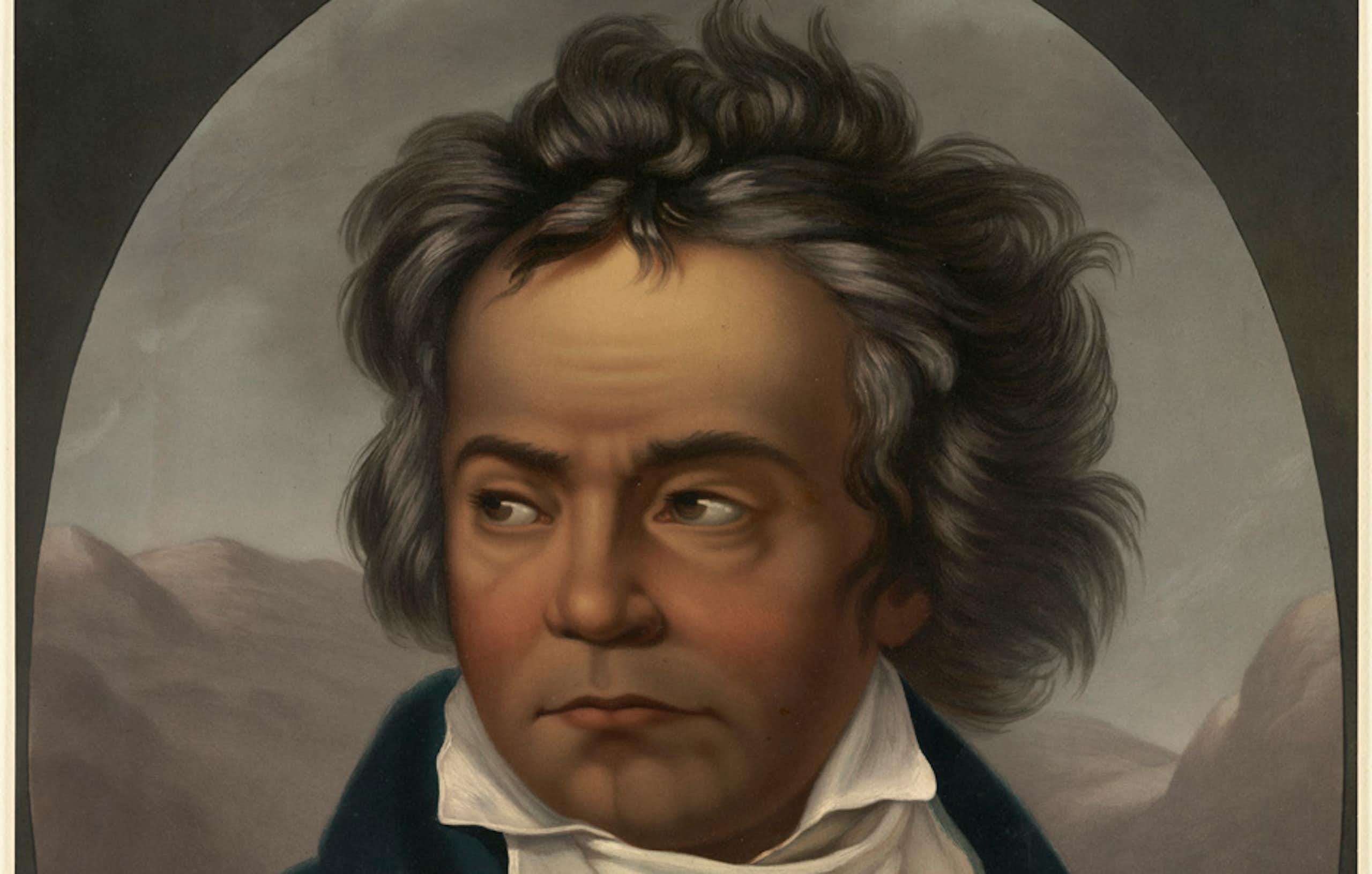 a painting of a man in 19th centruy clothing with unruly hair