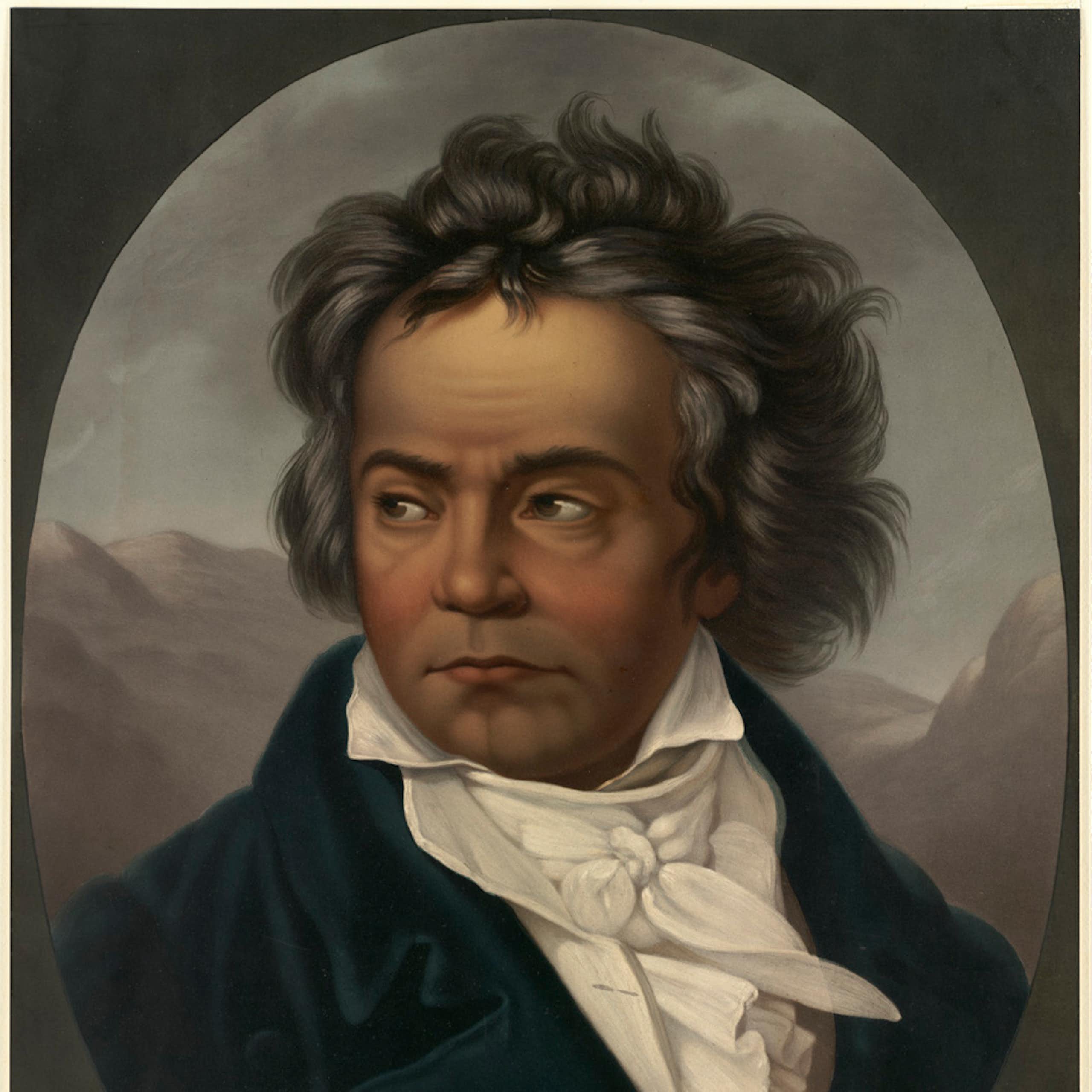 a painting of a man in 19th centruy clothing with unruly hair