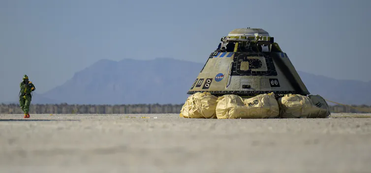 Boeing Starliner after landing at White Sands.