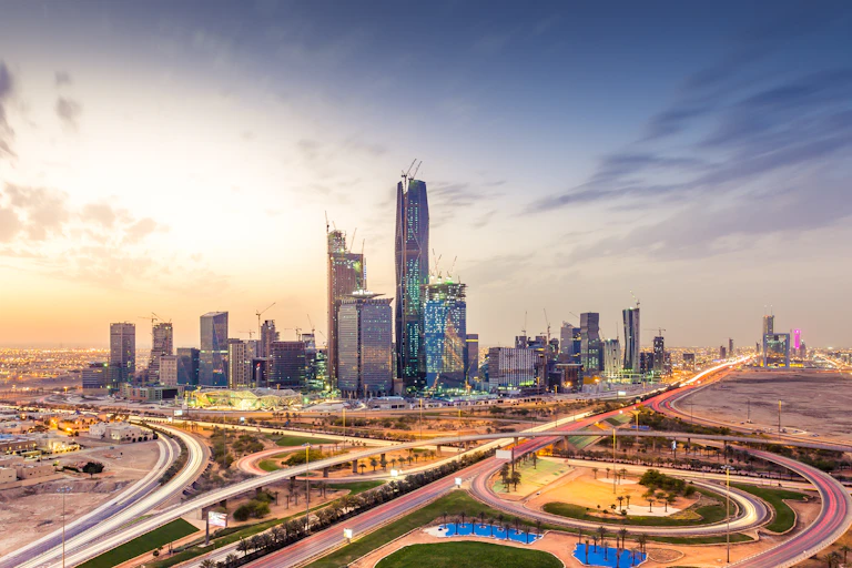 A city skyline.