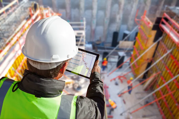 An architect on a building site.