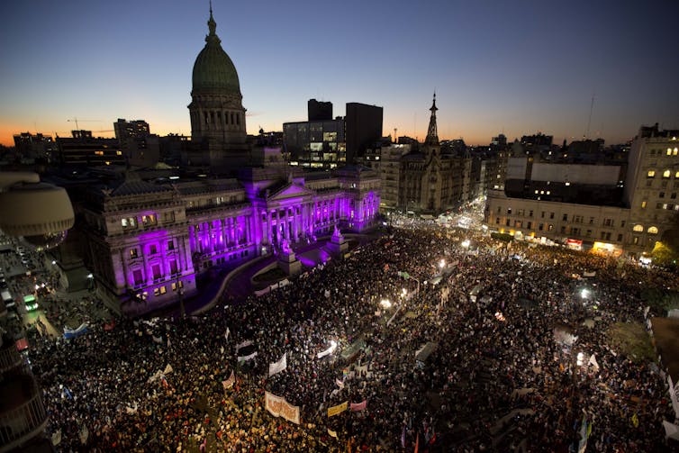 Demonstration against gender violence in Argentina.