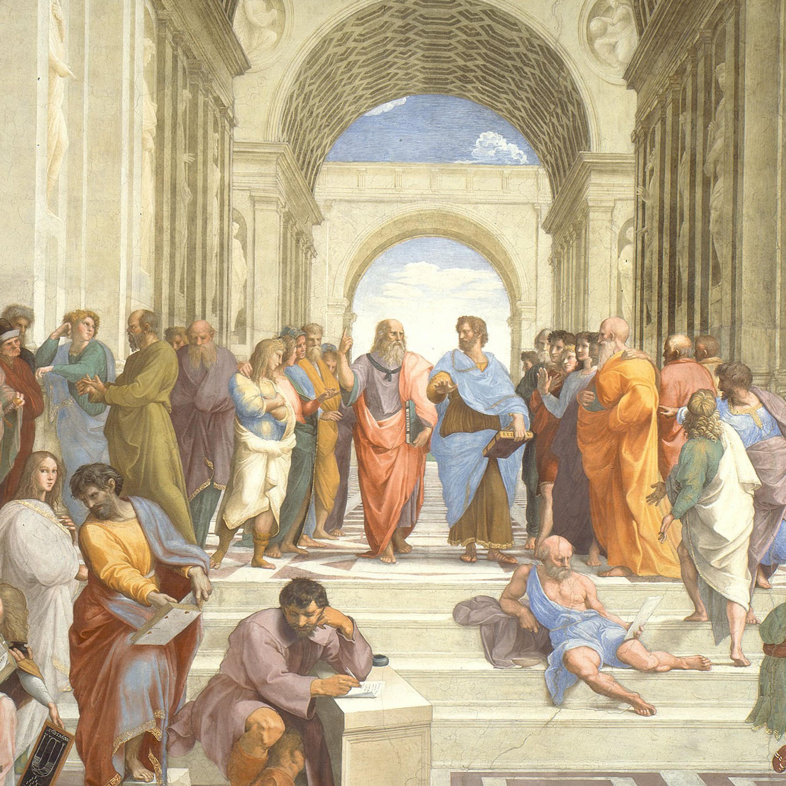 Painting of plato and his students
