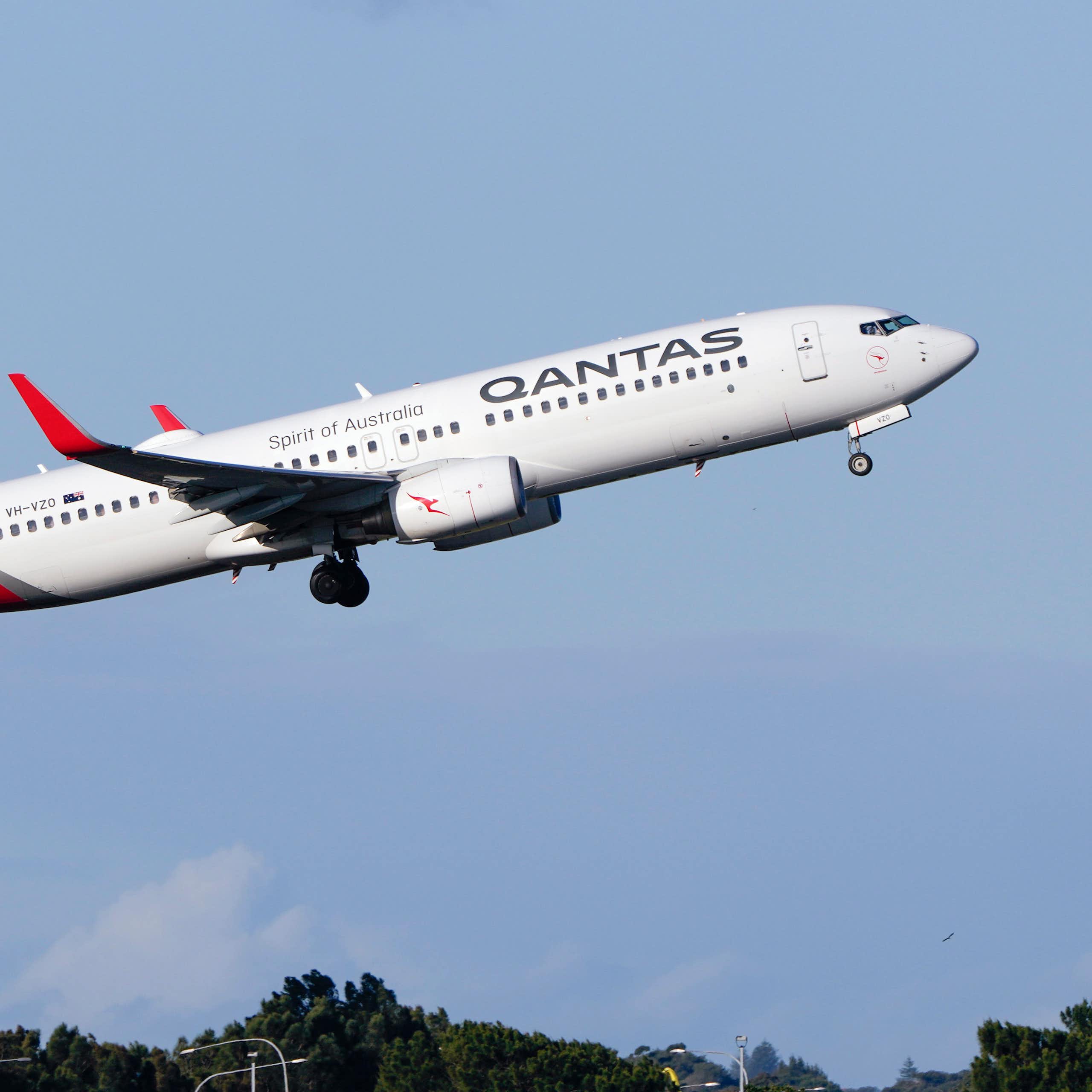 Qantas plane takes off from Sydney airport
