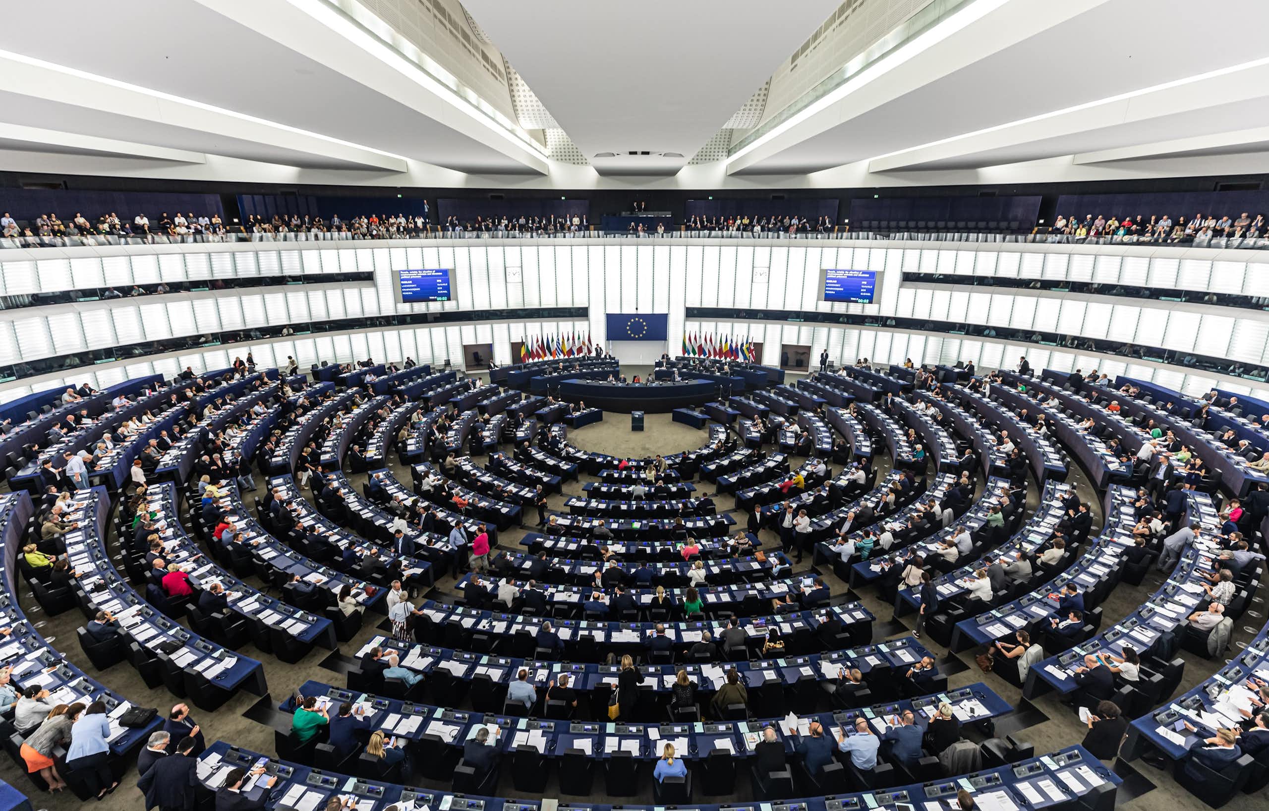 Sala de plenos del Parlamento Europeo en Estrasburgo.
