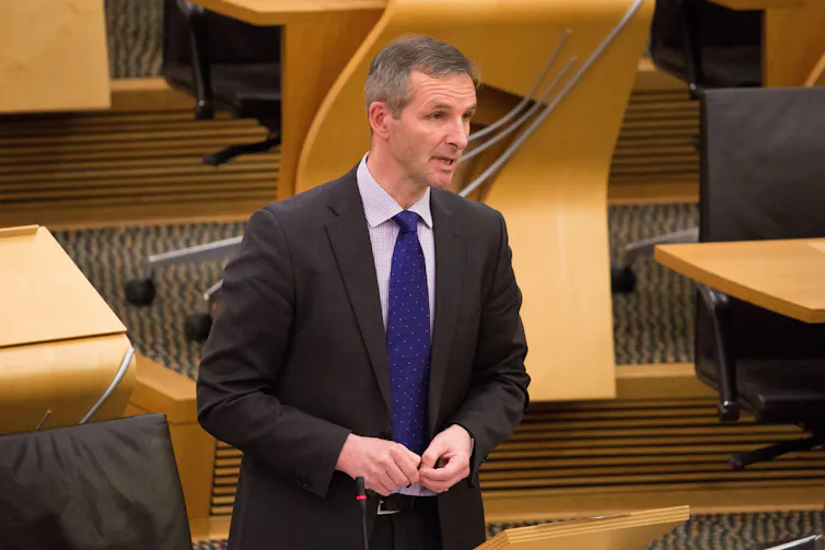 Liam McArthur talking at Holyrood