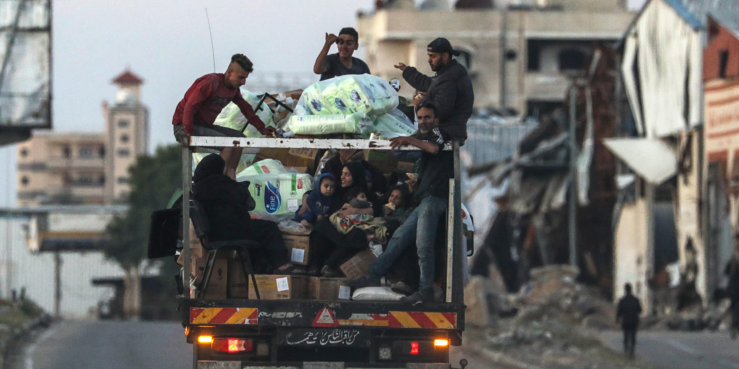 Palestinians fleeing Rafah in southern Gaza ahead of a possible IDF offensive.