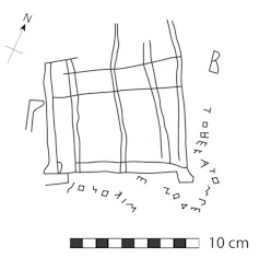 Reproduction of the graffito found at Vari.
