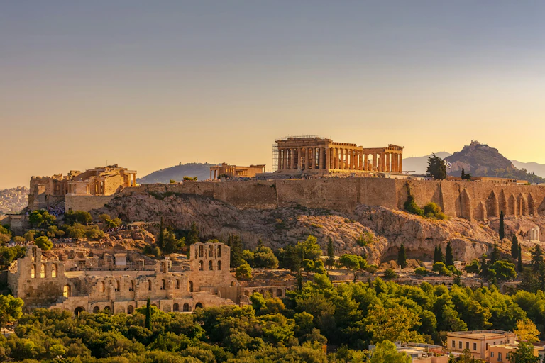 The Acropolis of Athens with the Parthenon.