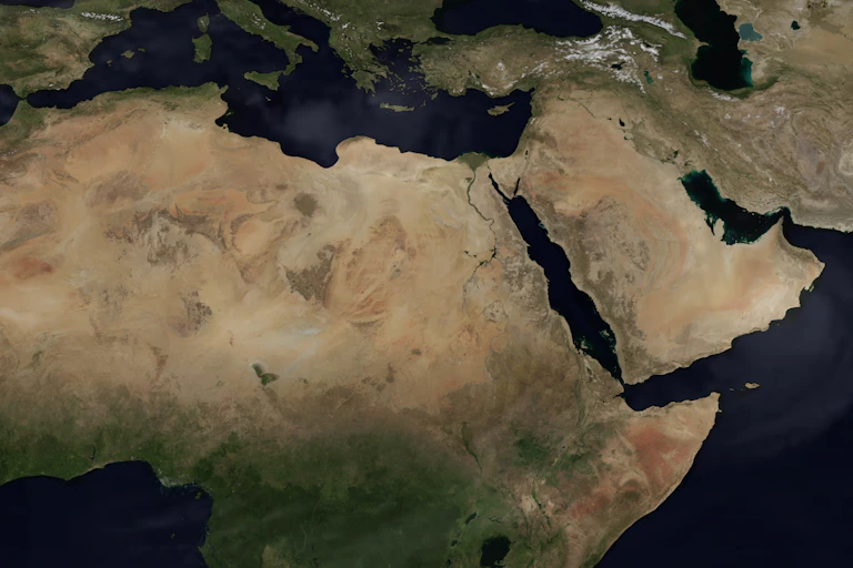Satellite map of northern Africa