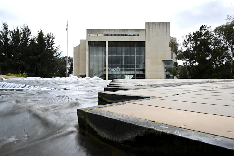 The concrete exterior of the High Court of Australia