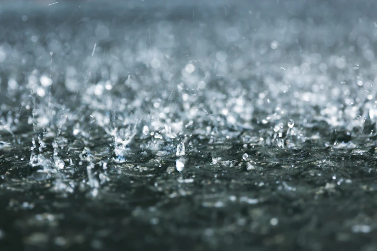 raindrops on water