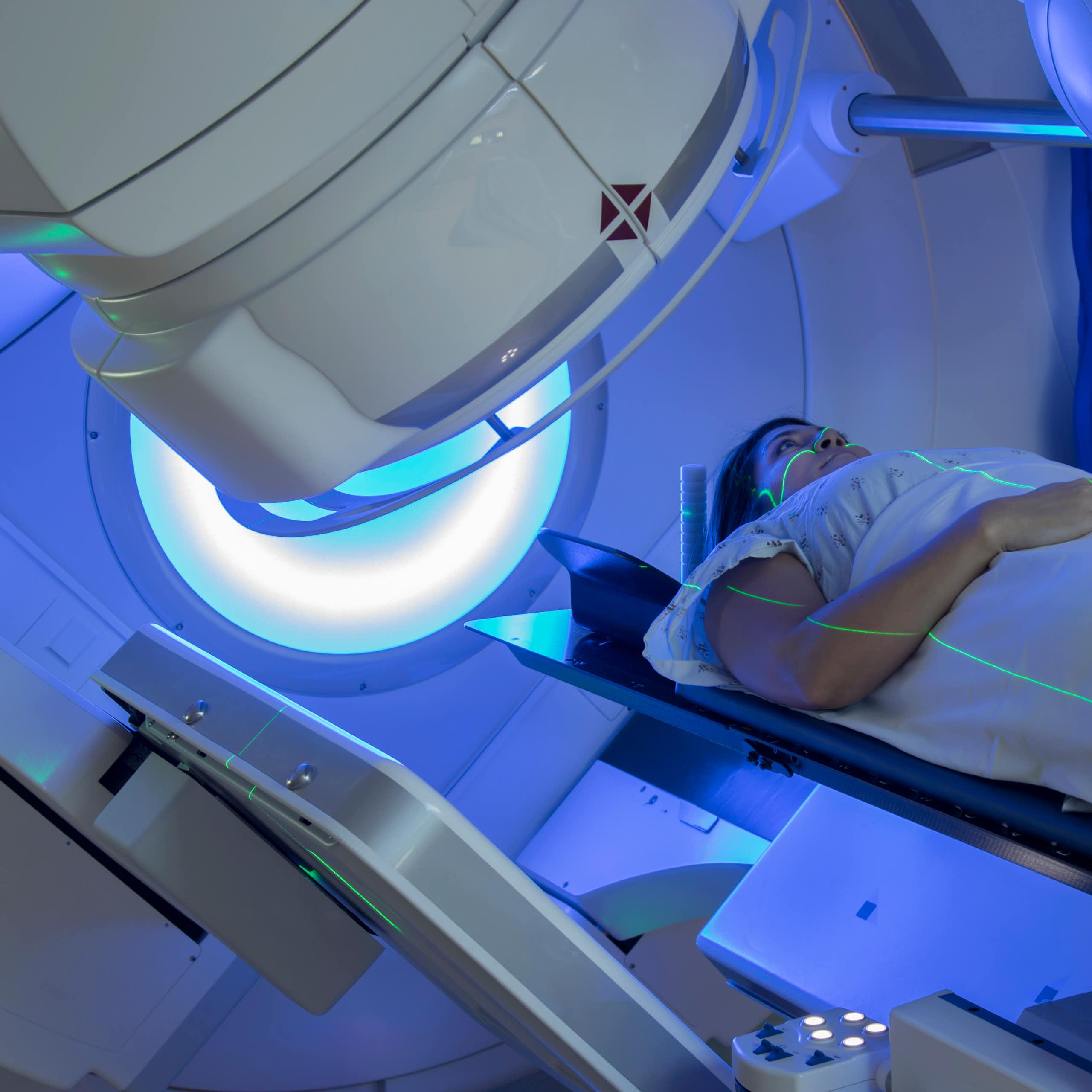 Photo of Woman Receiving Radiation Therapy Treatments for Breast Cancer