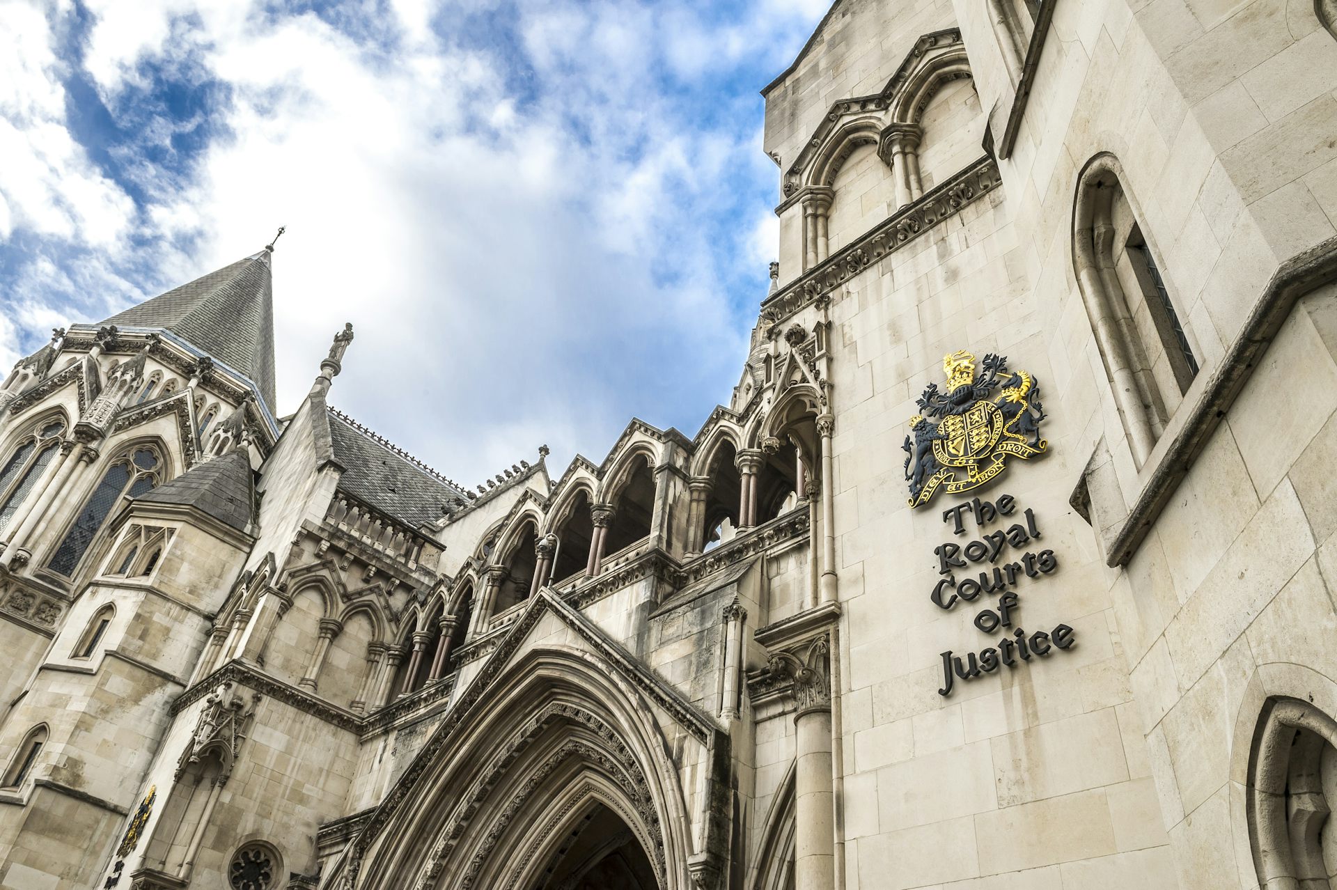 The façade of the Royal Courts of Justice.