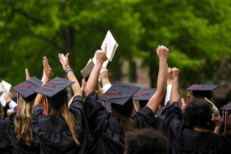 Students on commencement day.