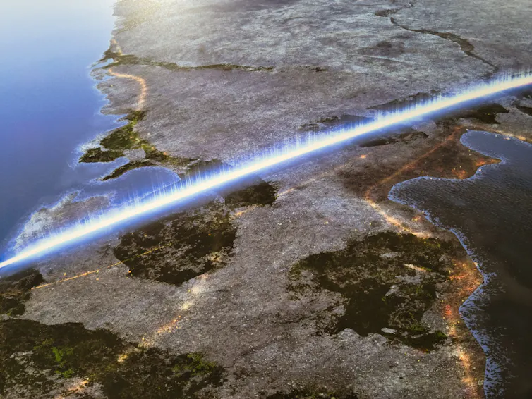 An artist's conception of how The Line may have appeared from space.