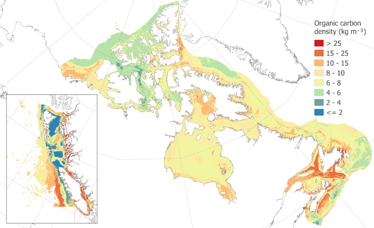 A diagram of Canadian sea shelfs.