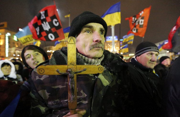 Protester in Ukraine in 2013.