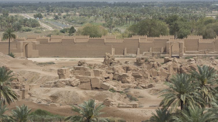 Ruins of the ancient city of Babylon, located in modern day Iraq