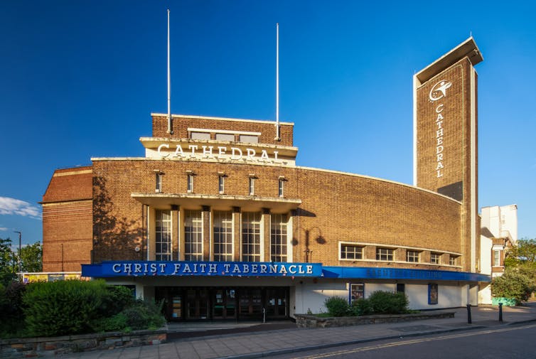 A large cinema building used as a church.